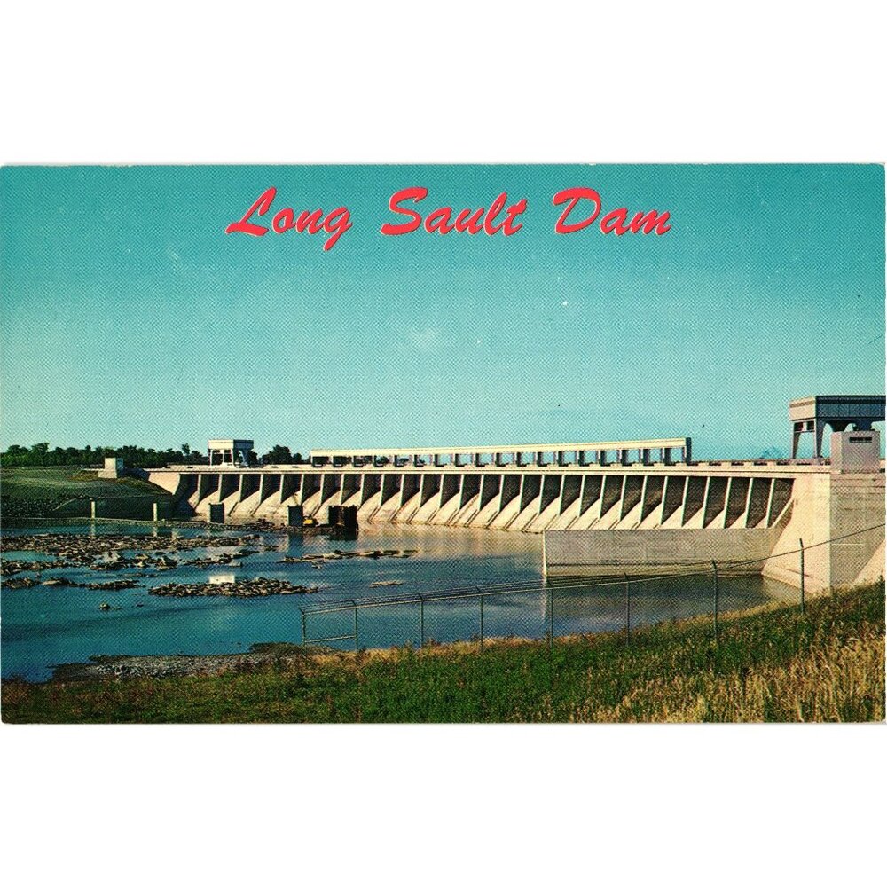 Long Sault Dam St. Lawrence Power Development 1950s Chrome Massena NY Unposted